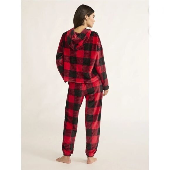 Women's Plush Hoodie and Joggers Pajama Lounge Sleep 2-Piece Set Size S - Picture 4 of 6